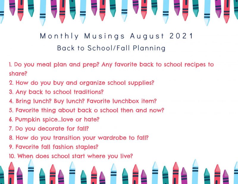 August Monthly Musings